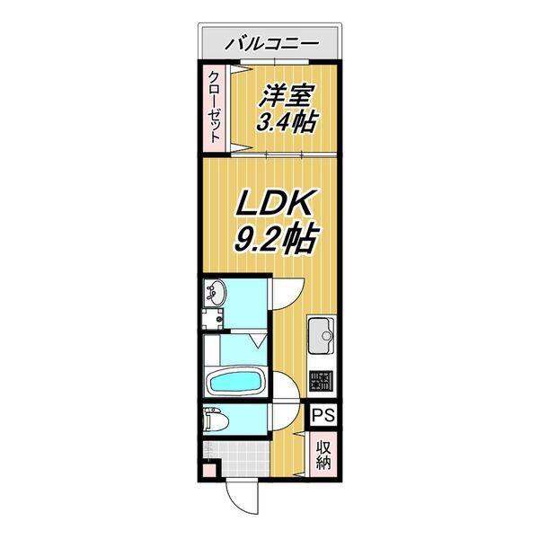 LE COCON 一宮IX(1LDK/3階)の間取り写真