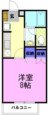 ローズマリー(1K/2階)の間取り写真