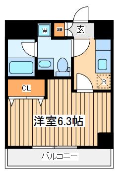 コンシェリア横濱蒔田公園(ワンルーム/6階)の間取り写真