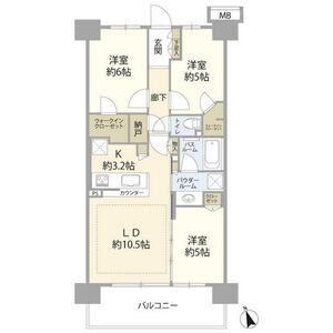 シティテラス八潮(3LDK/7階)の間取り写真