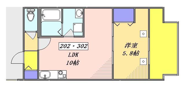 LITHOS リトス(1LDK/3階)の間取り写真