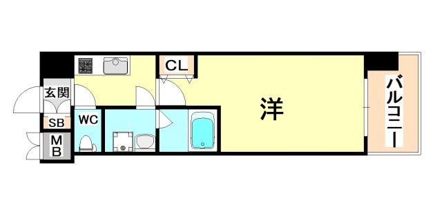 スプランディッドI(1K/3階)の間取り写真