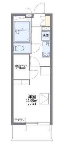 レオパレス宮坂(1K/2階)の間取り写真