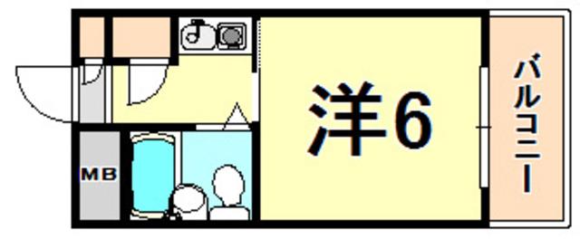 マンションヒラコウパートI(1K/5階)の間取り写真