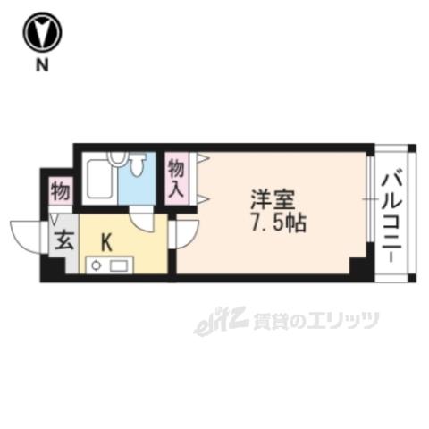四ノ宮コート(1K/4階)の間取り写真