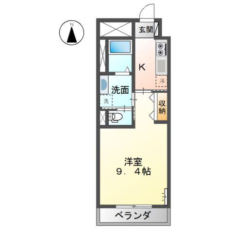 クレスタ(1K/1階)の間取り写真