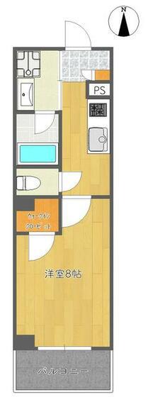 アルコアールKY(1K/3階)の間取り写真