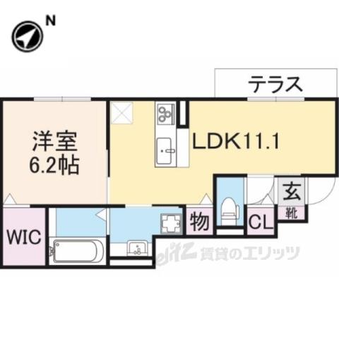 D-ROOM若葉台(1LDK/1階)の間取り写真