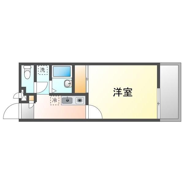 クレイノRAMA(1K/1階)の間取り写真