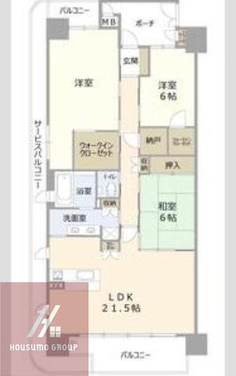 なんばセントラルプラザリバーガーデン(3LDK/6階)の間取り写真