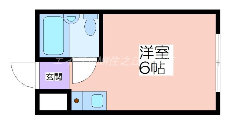 マンション アイリス(ワンルーム/4階)の間取り写真