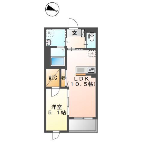 東大泉6丁目マンション工事(1LDK/1階)の間取り写真