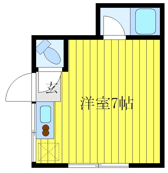 細村アパート(ワンルーム/1階)の間取り写真
