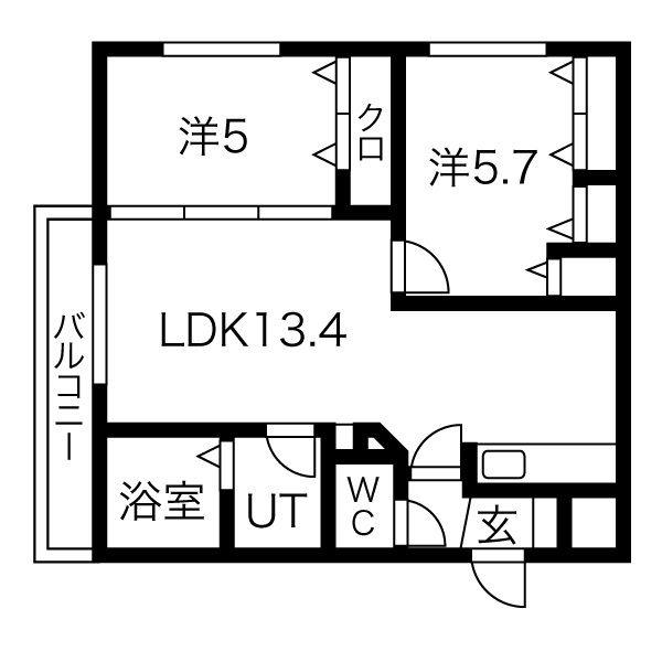 LAYLA(2LDK/2階)の間取り写真
