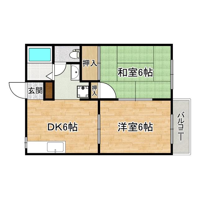 タウニィー栄(2DK/2階)の間取り写真