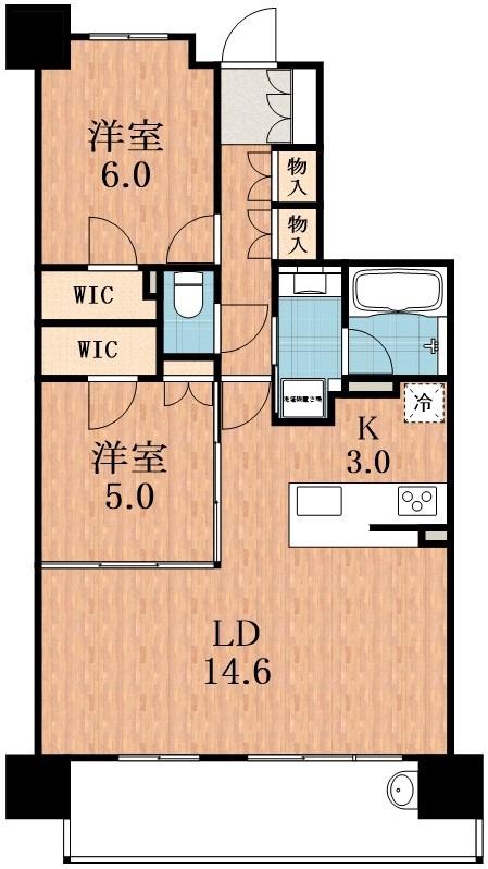 ディモア阿倍野昭和町(2LDK/10階)の間取り写真