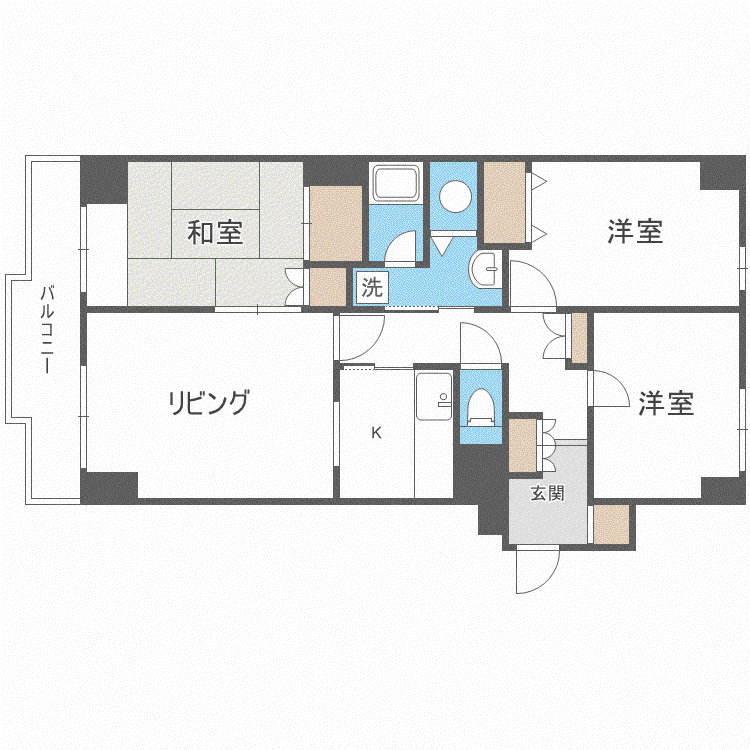 シーアイマンション円山南棟(3LDK/10階)の間取り写真