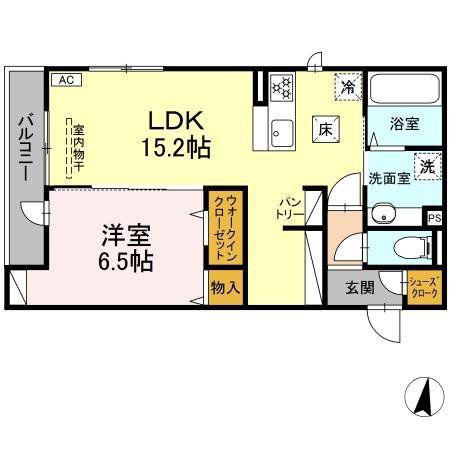 リベルタ(1LDK/2階)の間取り写真