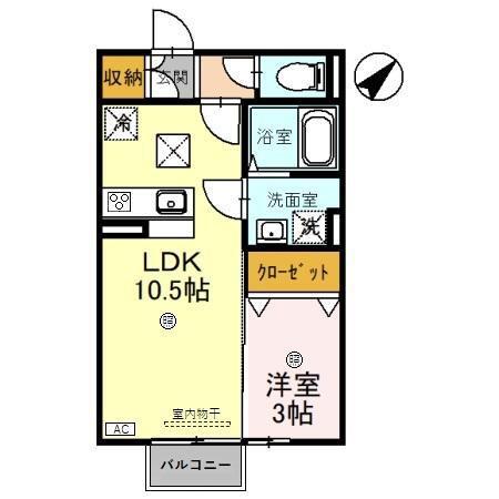 プリムラ(1LDK/1階)の間取り写真