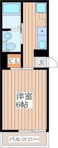 T-CUBE北仙台(1K/2階)の間取り写真