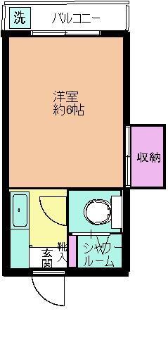 島山フラット(ワンルーム/2階)の間取り写真