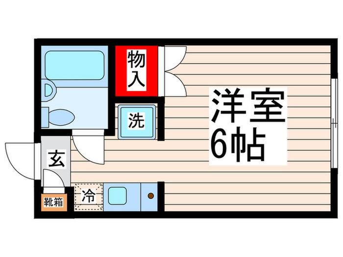 スクエアKOTAKE(ワンルーム/1階)の間取り写真