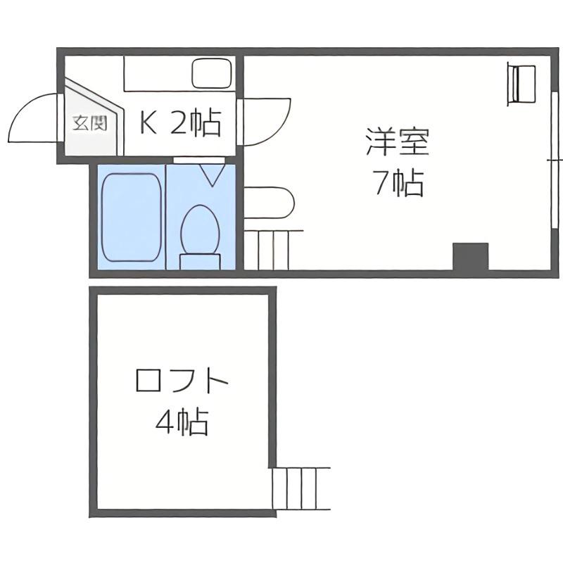 サングレース(1K/1階)の間取り写真