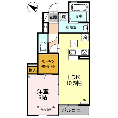 サンセレーナ(1LDK/1階)の間取り写真