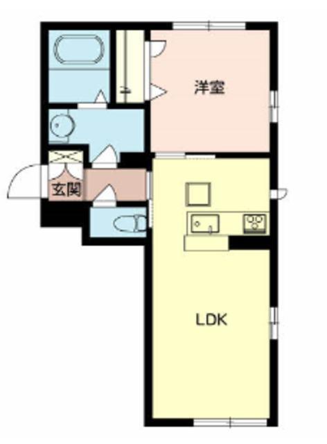 クレドゥボヌール(1LDK/1階)の間取り写真