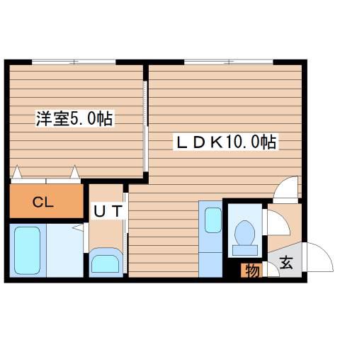クラリス二十四軒(1LDK/2階)の間取り写真