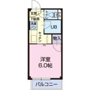 サープラスI HIGASHIBORA(1K/2階)の間取り写真