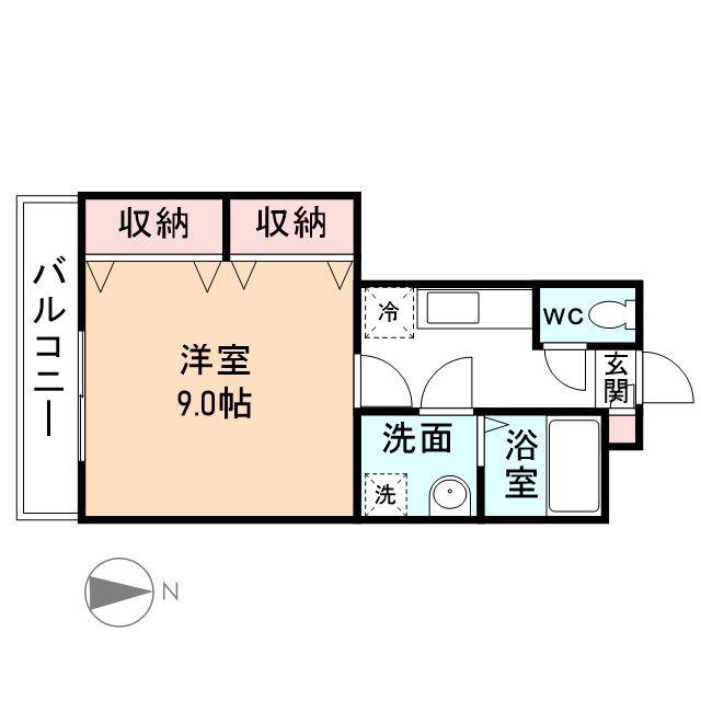 MAX布瀬(1K/1階)の間取り写真