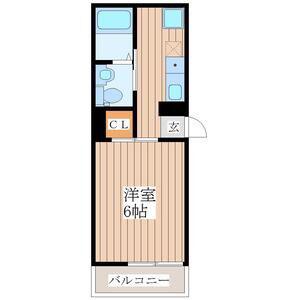 T-CUBE北仙台(1K/2階)の間取り写真