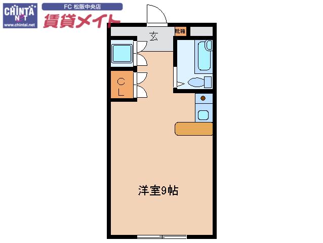 メゾンド・ヴェール(ワンルーム/3階)の間取り写真