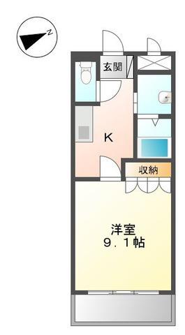 スプラッシュ(1K/1階)の間取り写真