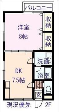 フィネス木之庄(1DK/1階)の間取り写真