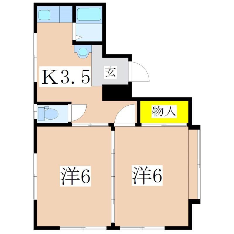エクセール柳(2K/3階)の間取り写真
