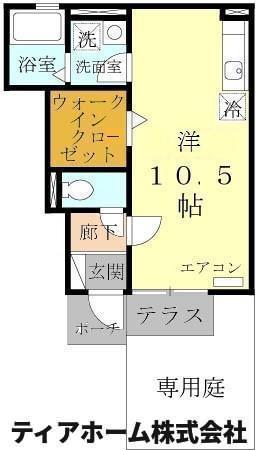 プロスパー(ワンルーム/1階)の間取り写真