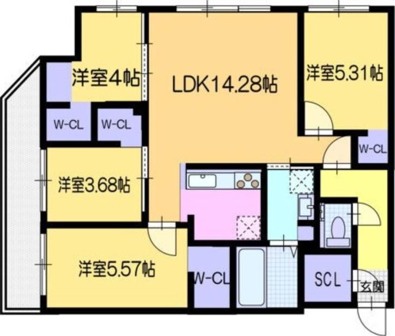 ラ・シュエットエトワール(4LDK/2階)の間取り写真