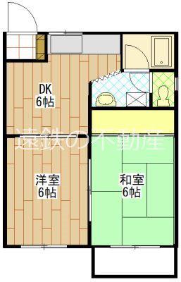 JOYII(2DK/1階)の間取り写真