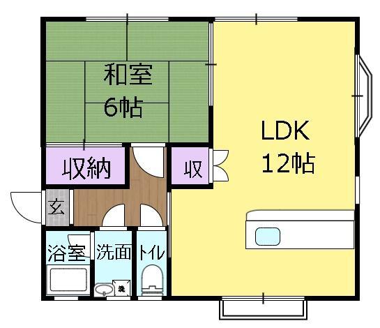 エクセルハイム(1LDK/1階)の間取り写真