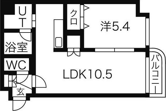 ハイコートN1(1LDK/7階)の間取り写真