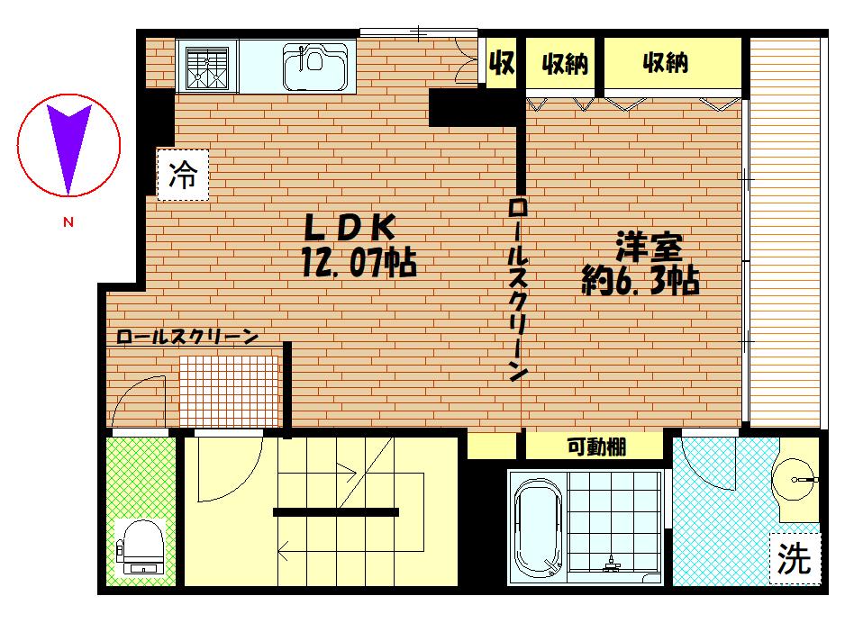 石原マンション(1LDK/2階)の間取り写真