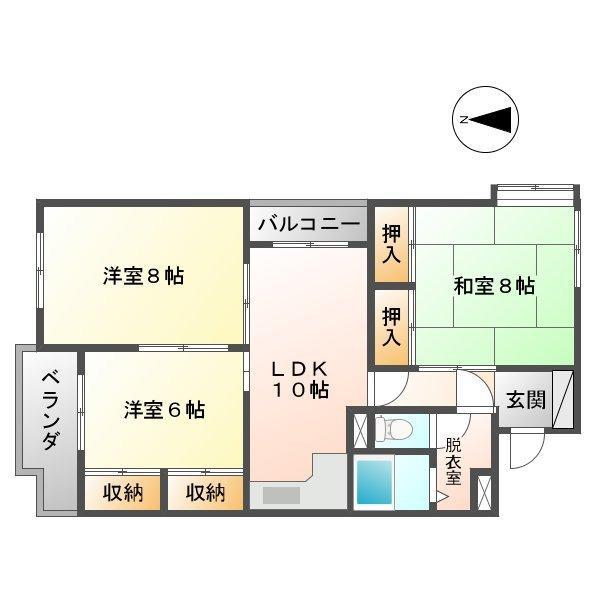 プレジデント福乃宮(3LDK/5階)の間取り写真