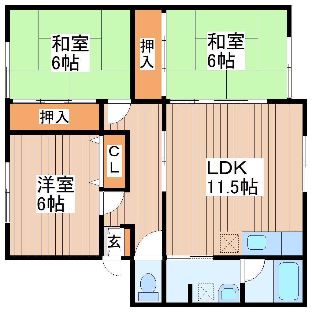 エッセンシャルコーポW(3LDK/1階)の間取り写真