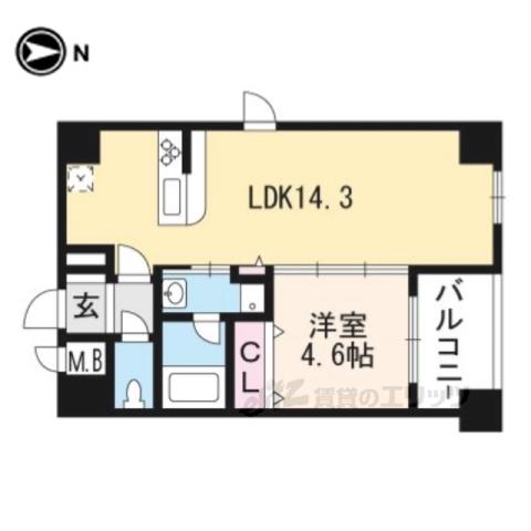 増田屋ビル(1LDK/6階)の間取り写真