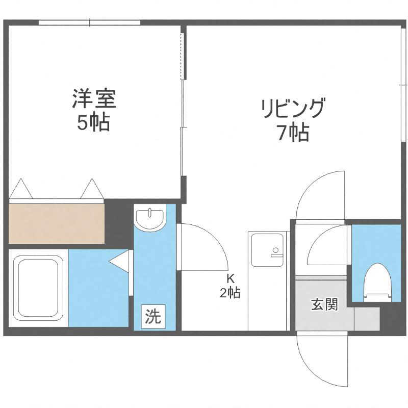 プルメリア栄通(1LDK/2階)の間取り写真