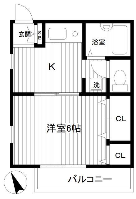メゾン沢渡(1K/1階)の間取り写真