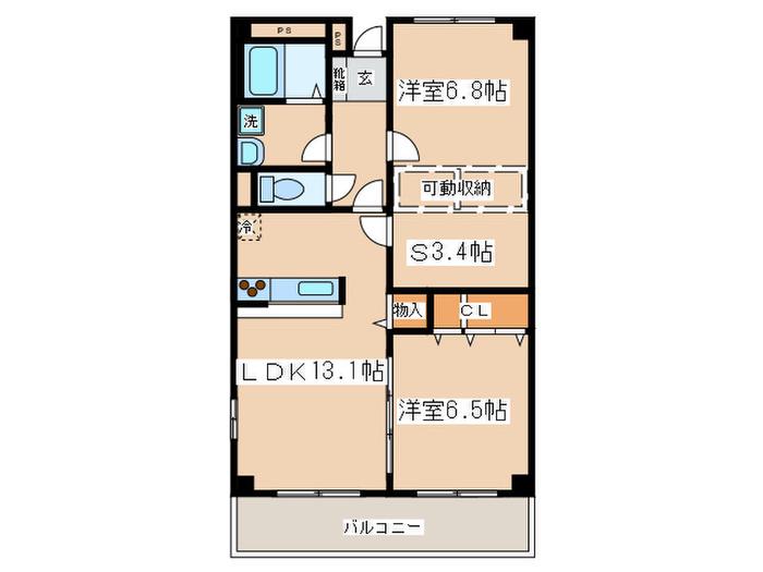 レスポワール海老名(2SLDK/4階)の間取り写真
