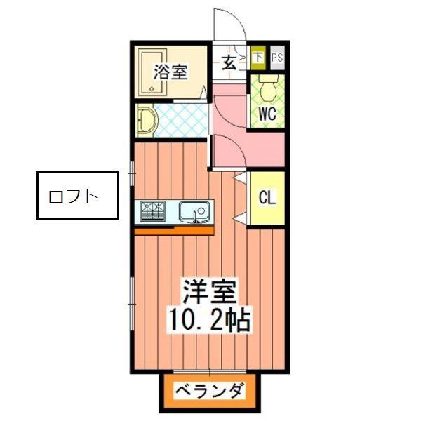 BONHEUR.T(1K/2階)の間取り写真